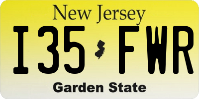 NJ license plate I35FWR