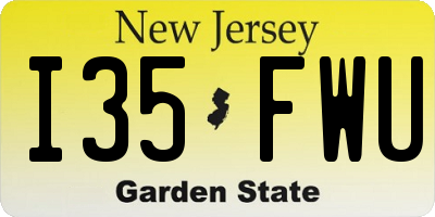 NJ license plate I35FWU