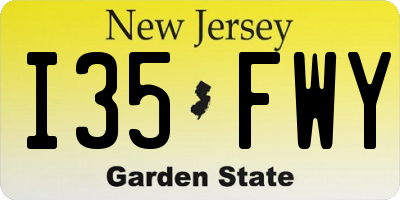 NJ license plate I35FWY