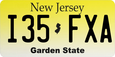 NJ license plate I35FXA