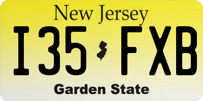 NJ license plate I35FXB