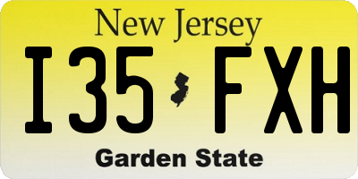 NJ license plate I35FXH