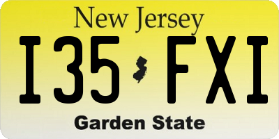 NJ license plate I35FXI