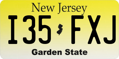 NJ license plate I35FXJ