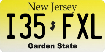 NJ license plate I35FXL