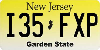 NJ license plate I35FXP