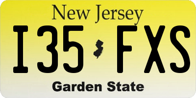 NJ license plate I35FXS