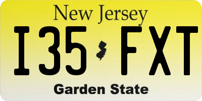 NJ license plate I35FXT