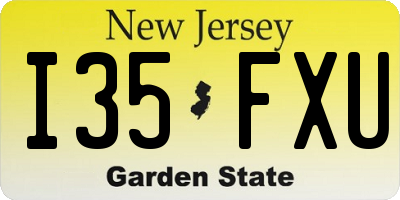 NJ license plate I35FXU