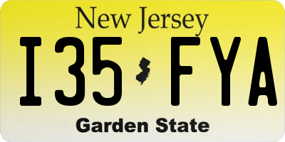 NJ license plate I35FYA