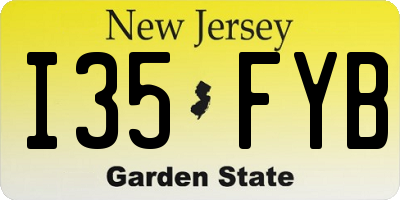 NJ license plate I35FYB
