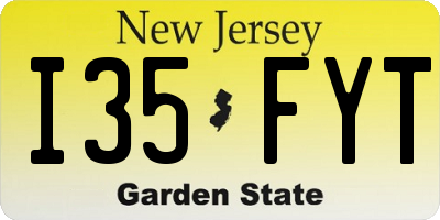 NJ license plate I35FYT