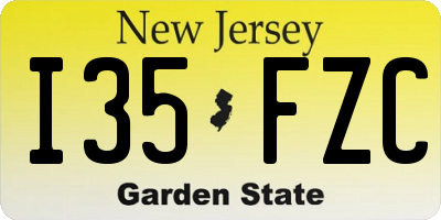 NJ license plate I35FZC