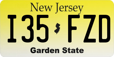 NJ license plate I35FZD