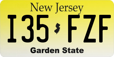 NJ license plate I35FZF