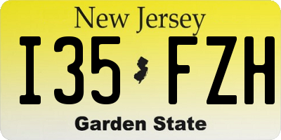 NJ license plate I35FZH