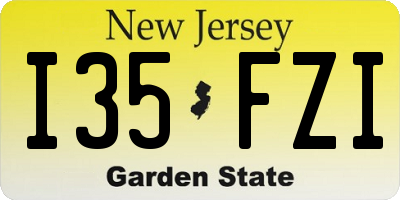NJ license plate I35FZI