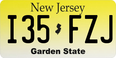 NJ license plate I35FZJ