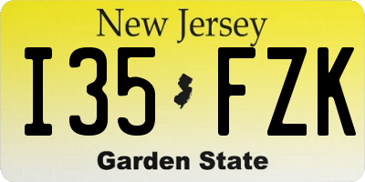 NJ license plate I35FZK
