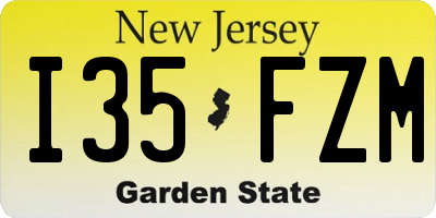 NJ license plate I35FZM