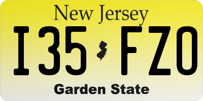 NJ license plate I35FZO