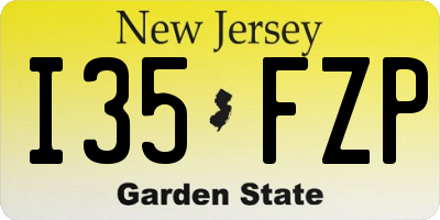 NJ license plate I35FZP