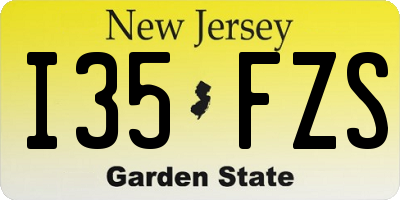 NJ license plate I35FZS