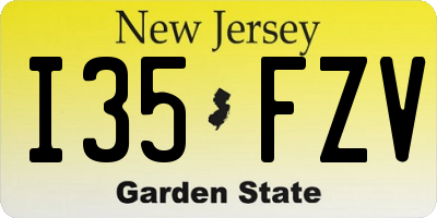NJ license plate I35FZV