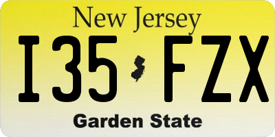 NJ license plate I35FZX