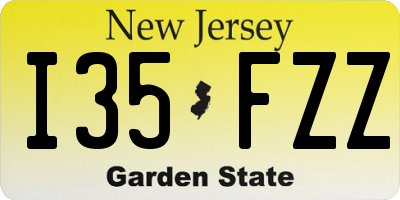 NJ license plate I35FZZ