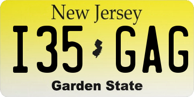 NJ license plate I35GAG