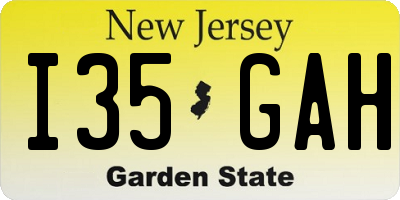 NJ license plate I35GAH