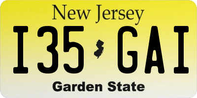 NJ license plate I35GAI