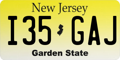 NJ license plate I35GAJ