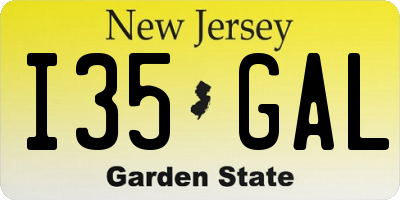 NJ license plate I35GAL