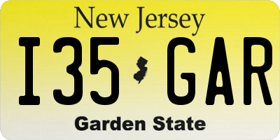NJ license plate I35GAR