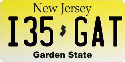 NJ license plate I35GAT