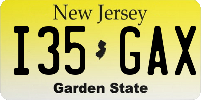 NJ license plate I35GAX