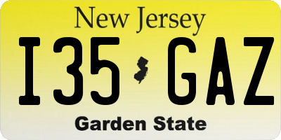 NJ license plate I35GAZ