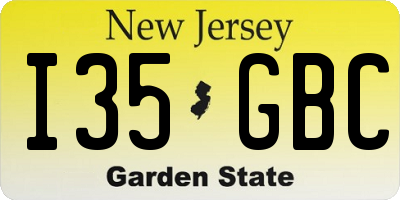 NJ license plate I35GBC