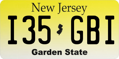NJ license plate I35GBI