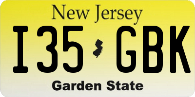 NJ license plate I35GBK