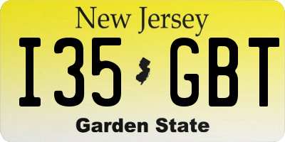 NJ license plate I35GBT