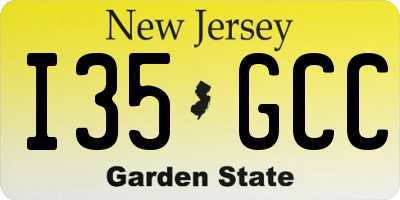 NJ license plate I35GCC