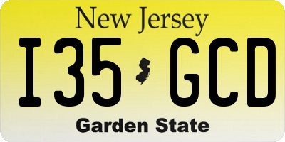 NJ license plate I35GCD