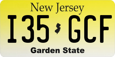 NJ license plate I35GCF