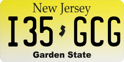 NJ license plate I35GCG