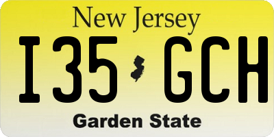 NJ license plate I35GCH