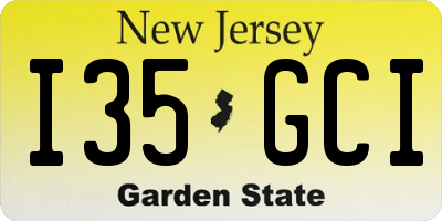 NJ license plate I35GCI