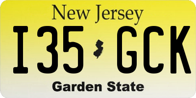 NJ license plate I35GCK